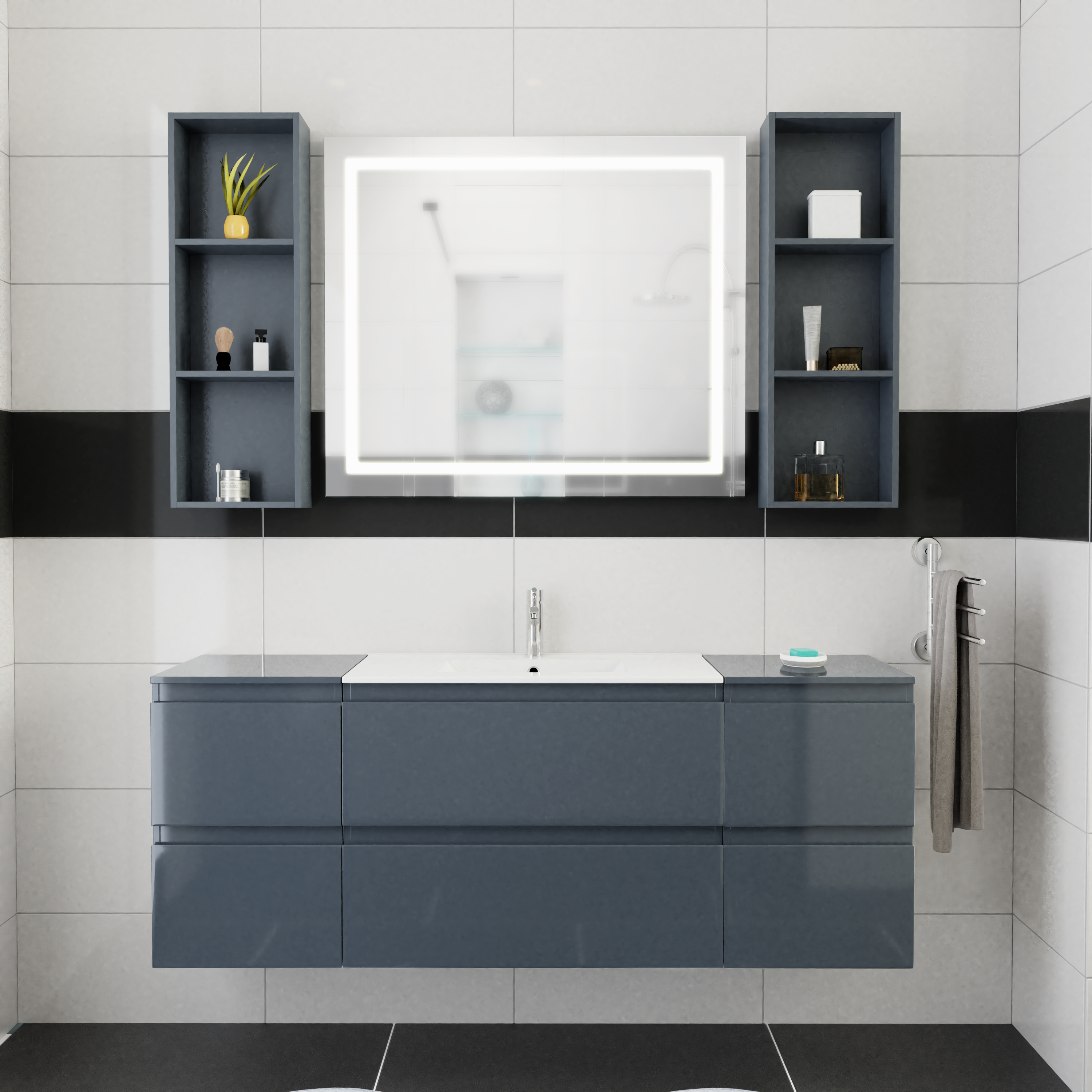 160cm-O55-Gama_Anthrazite_Glossy-Front