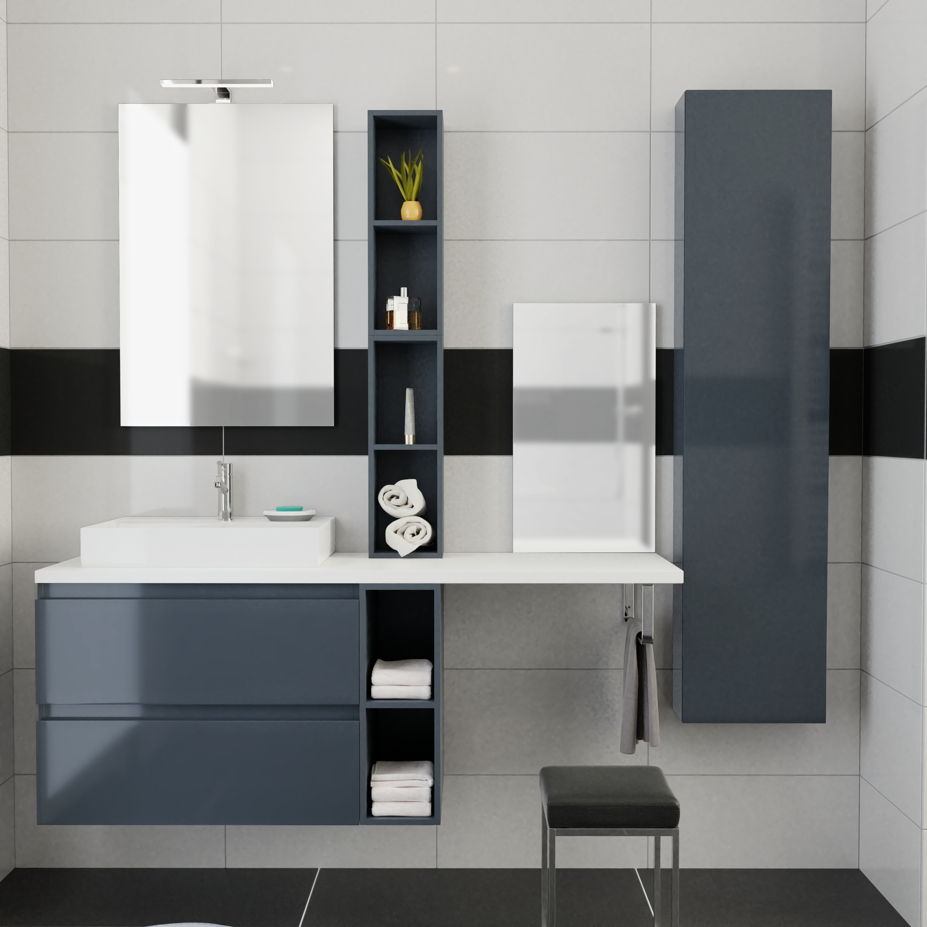 200cm-T5-Gama_Anthrazite_Glossy-Front
