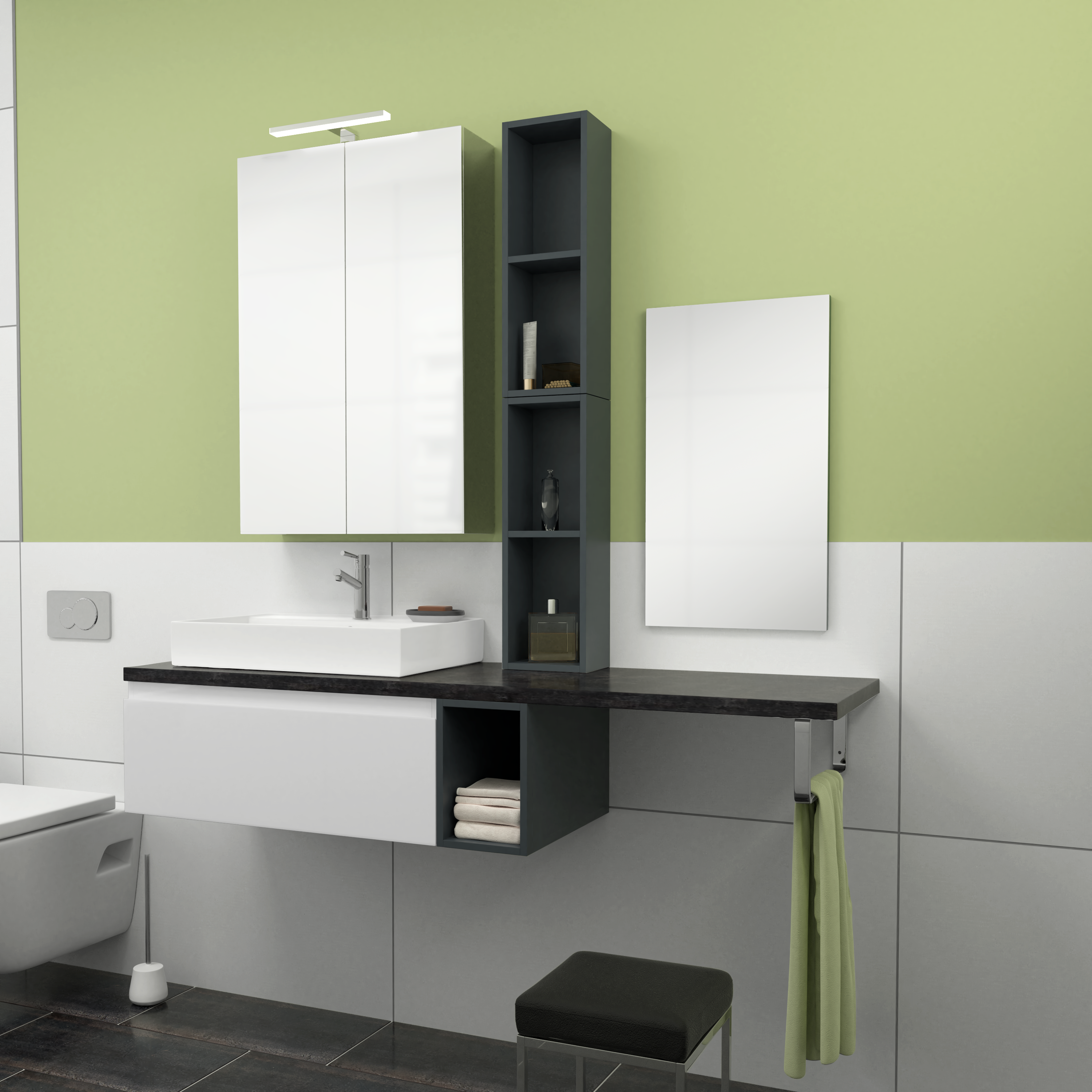 160cm-O83-Medium-Weiß_Glossy_Side